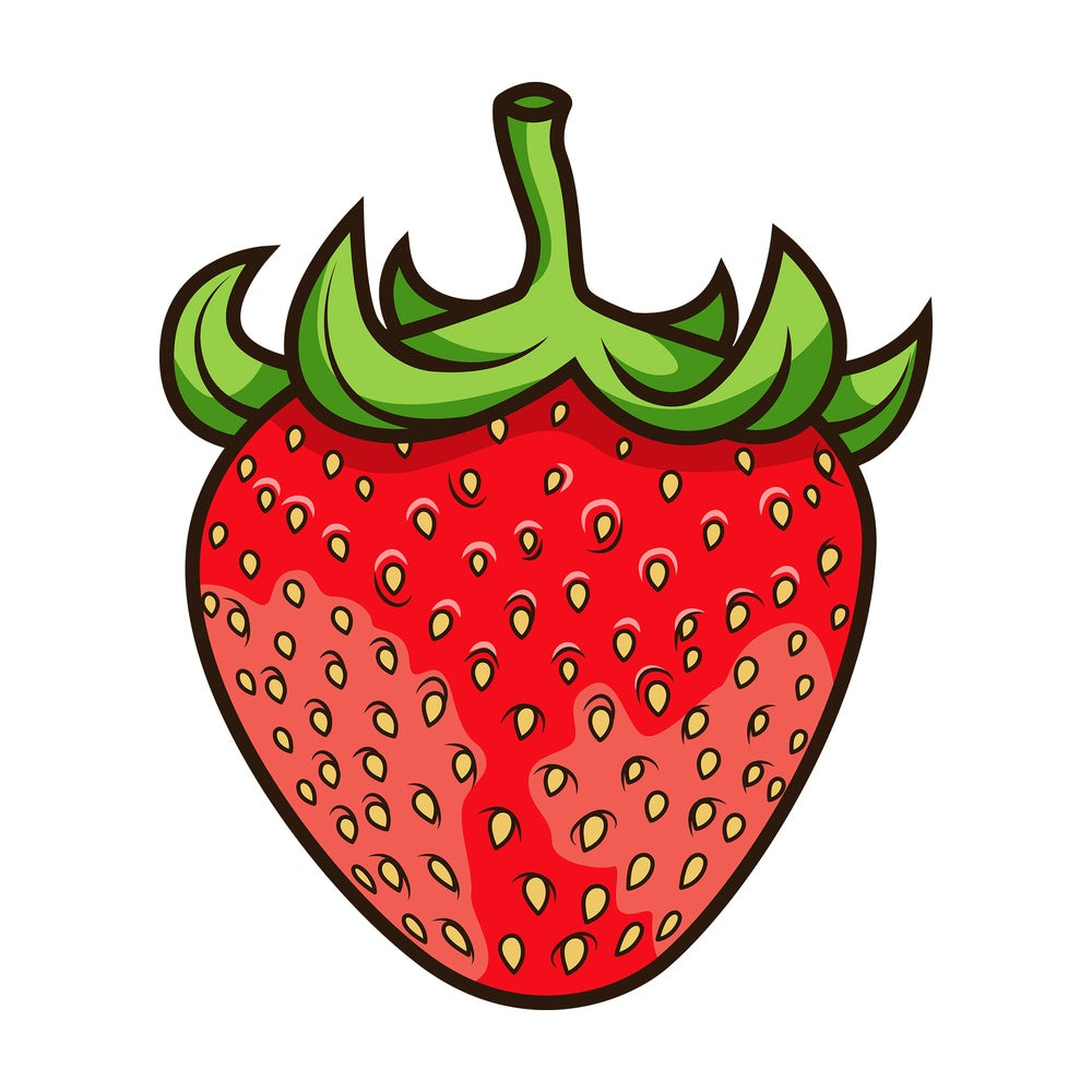 Red strawberry. PNG - JPG and vector EPS file formats (infinitely scalable). Image isolated on transparent background.