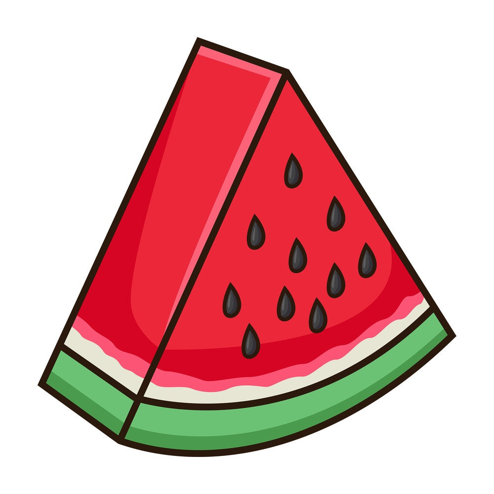 Watermelon slice. PNG - JPG and vector EPS file formats (infinitely scalable). Image isolated on transparent background.