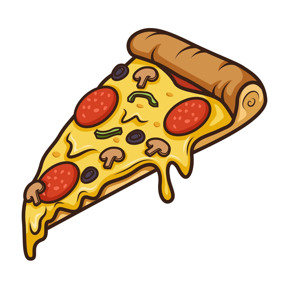 Pepperoni pizza slice with mushrooms and pepper
