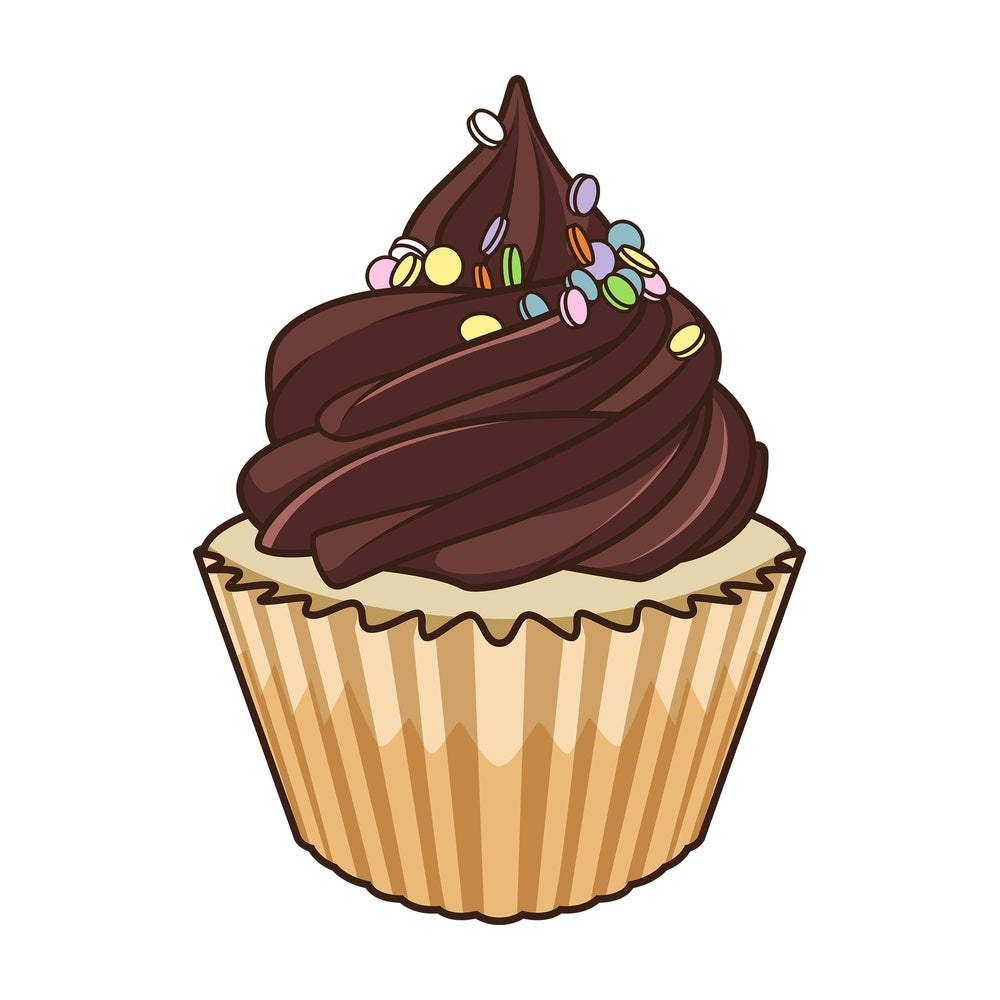 Chocolate cupcake. PNG - JPG and vector EPS file formats (infinitely scalable). Image isolated on transparent background.