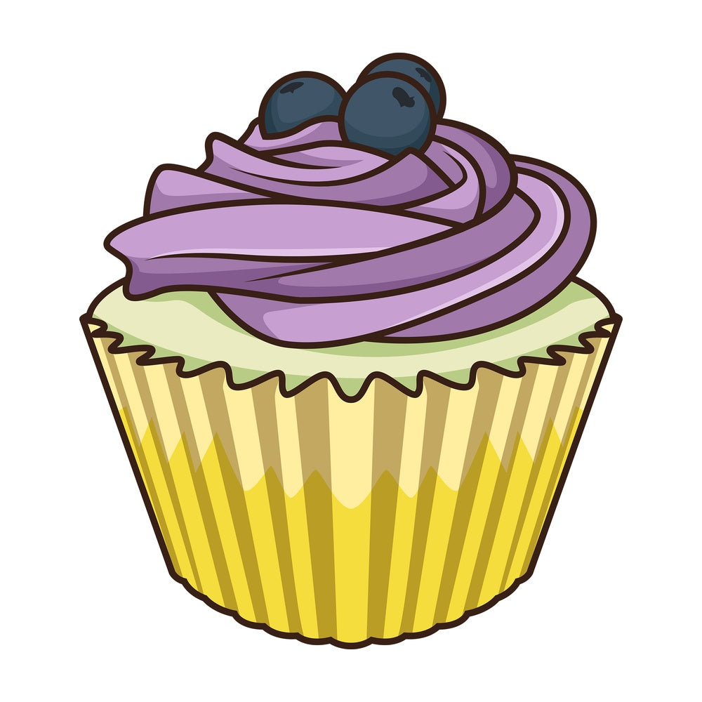 Blueberry cupcake. PNG - JPG and vector EPS file formats (infinitely scalable). Image isolated on transparent background.