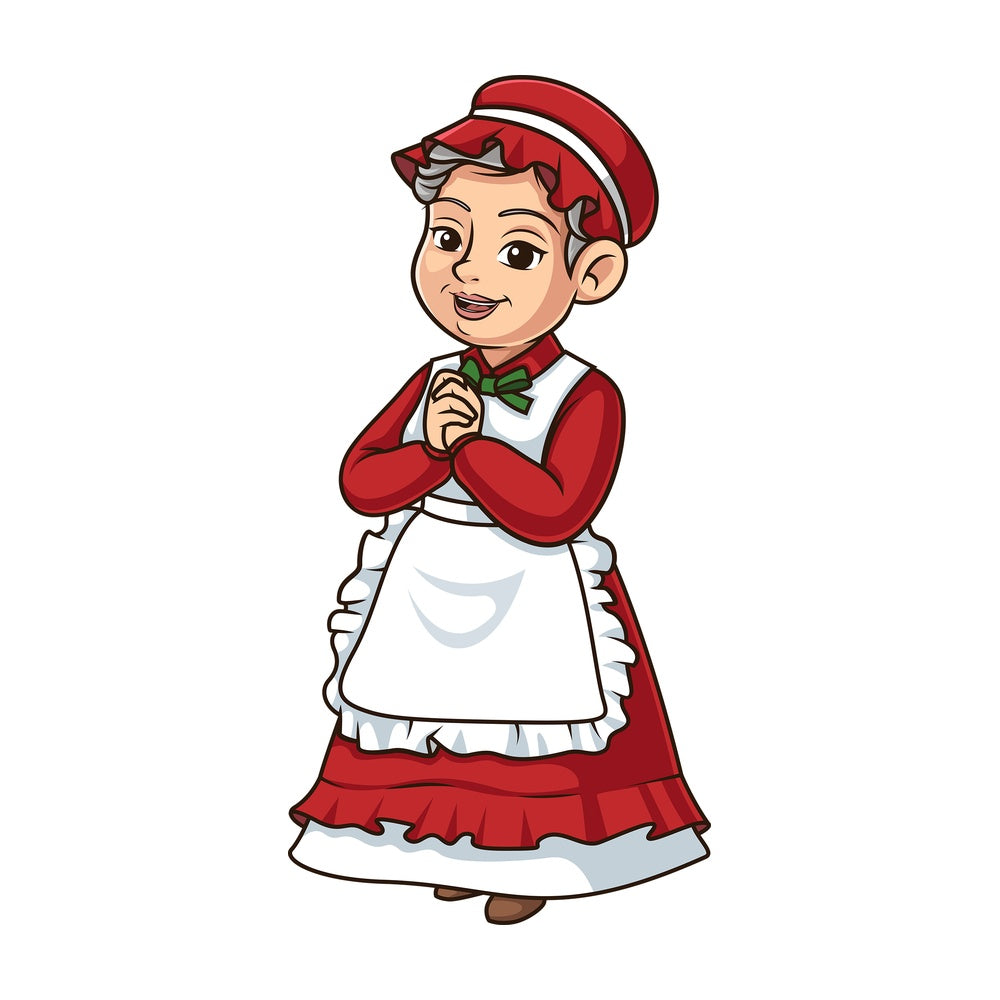 Cheerful mrs santa claus. PNG - JPG and vector EPS (infinitely scalable).