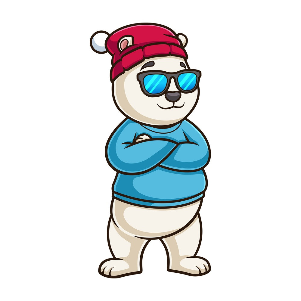 Cool polar bear with sunglasses. PNG - JPG and vector EPS (infinitely scalable).