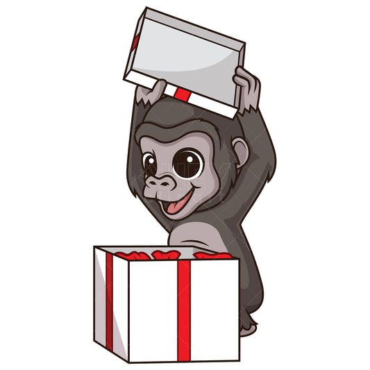 Royalty-free stock vector illustration of a birthday gorilla.