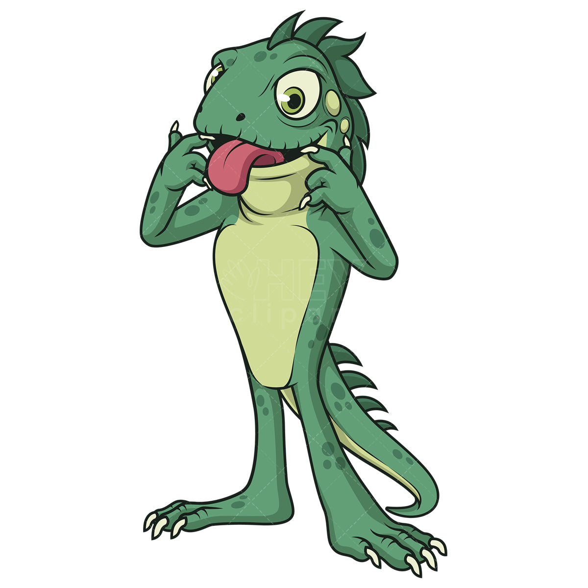 Royalty-free stock vector illustration of a funny iguana.