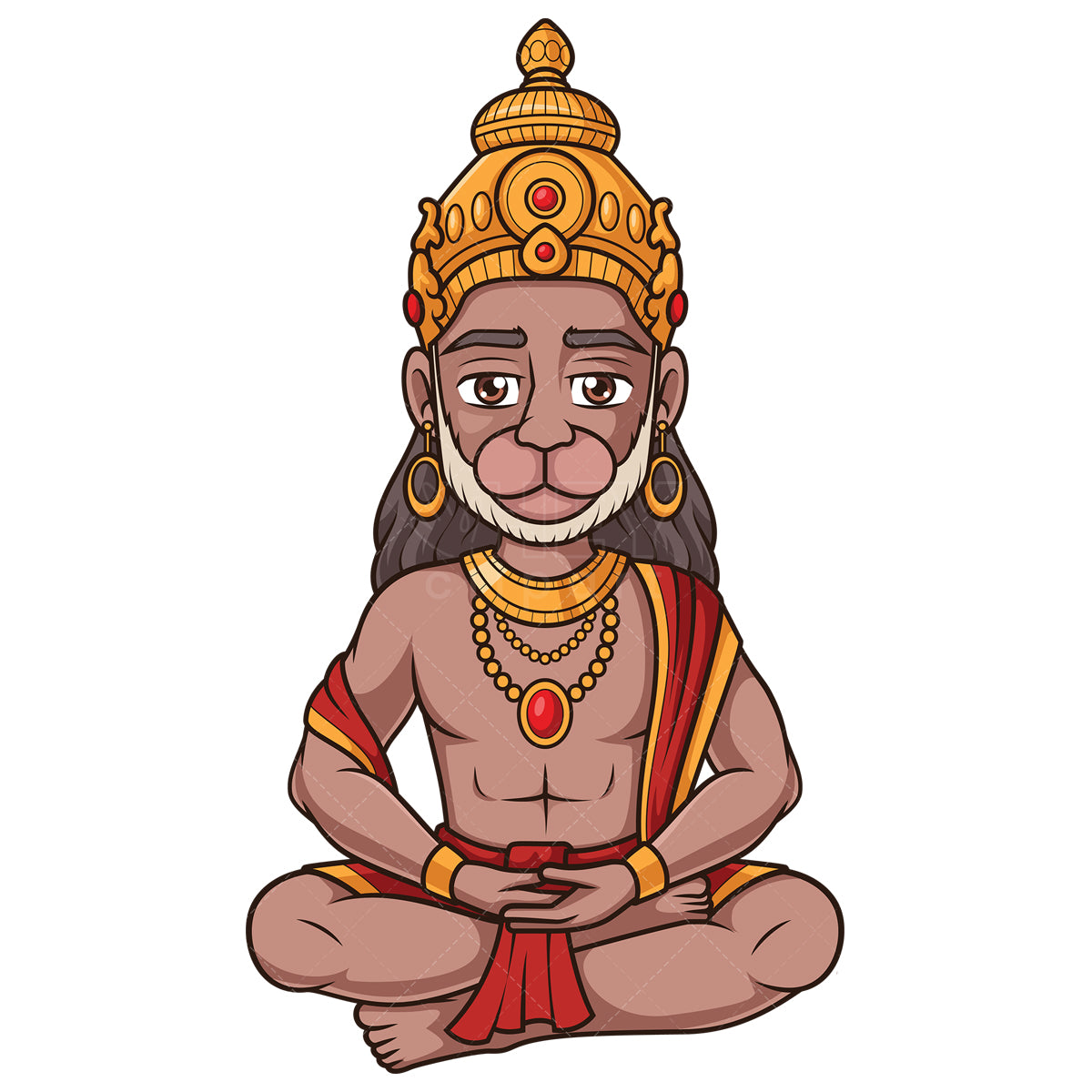Royalty-free stock vector illustration of a god hanuman.