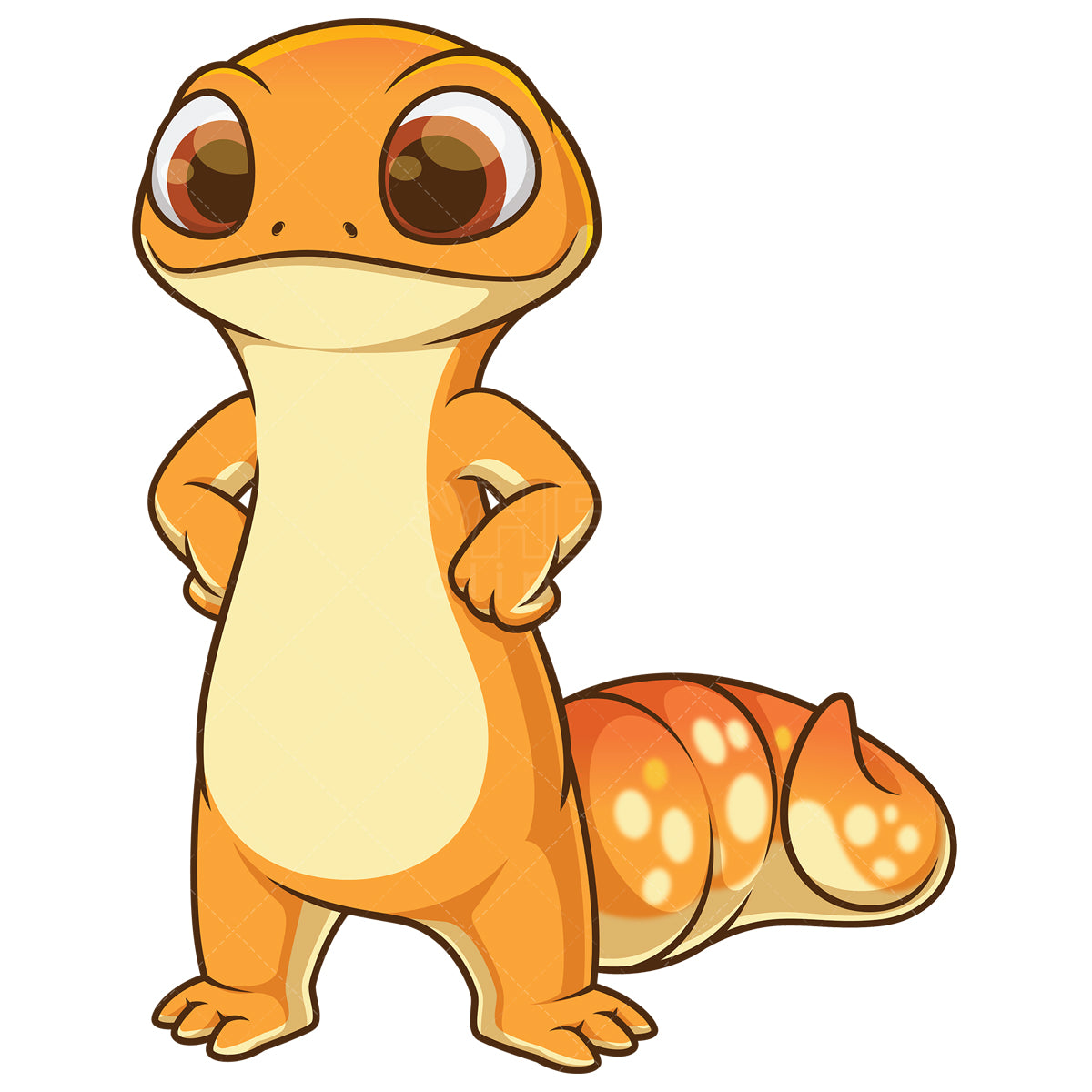 Royalty-free stock vector illustration of a serious gecko.