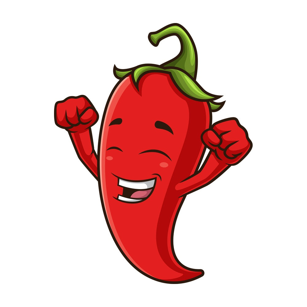 Happy red chili pepper. PNG - JPG and vector EPS (infinitely scalable).