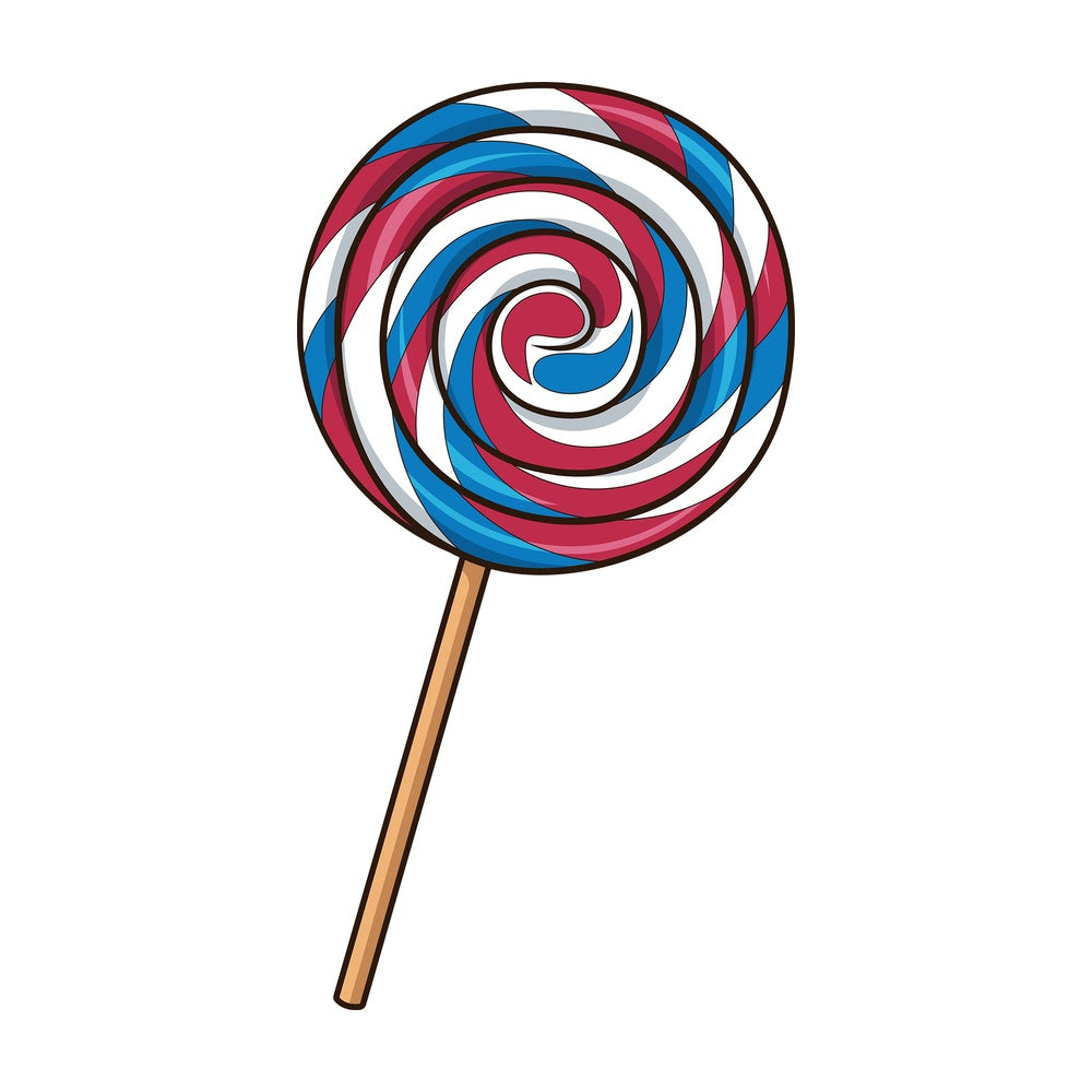 Patriotic lollipop. PNG - JPG and vector EPS file formats (infinitely scalable). Image isolated on transparent background.