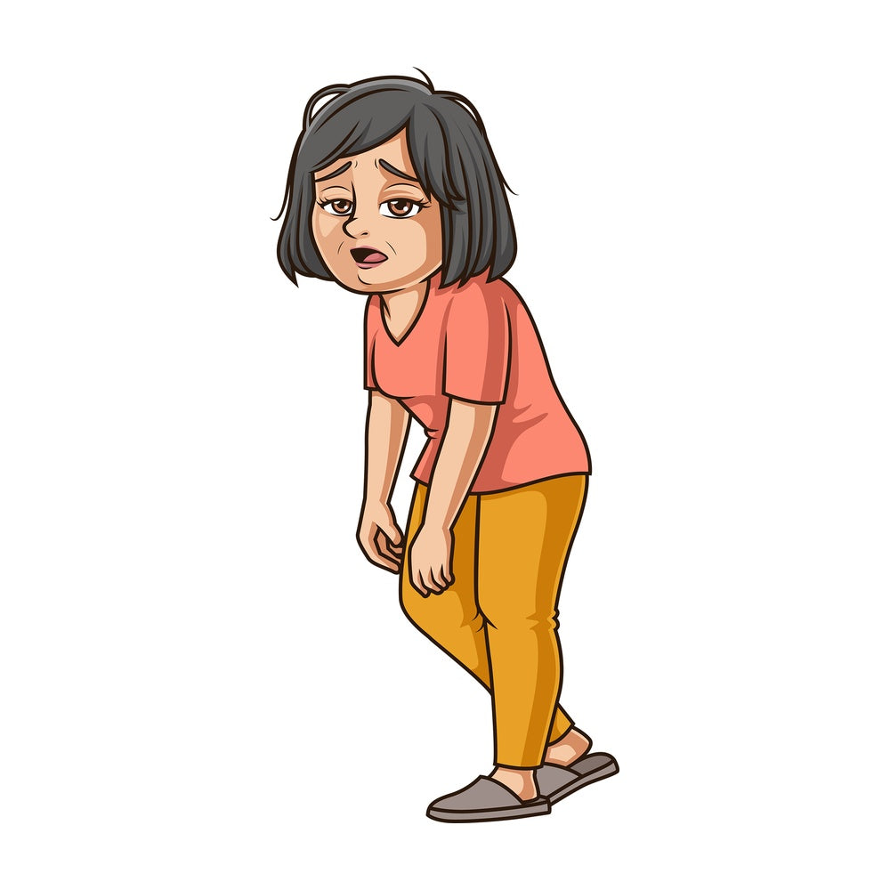Tired middle-aged woman. PNG - JPG and vector EPS (infinitely scalable).