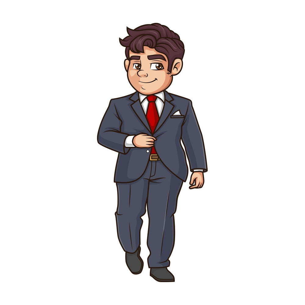 Large young business man. PNG - JPG and vector EPS (infinitely scalable).