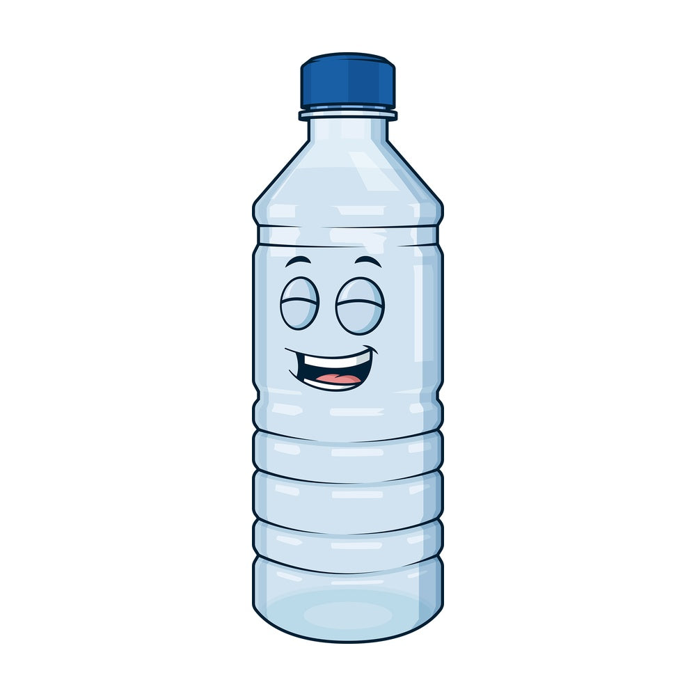 Happy water bottle. PNG - JPG and vector EPS (infinitely scalable).