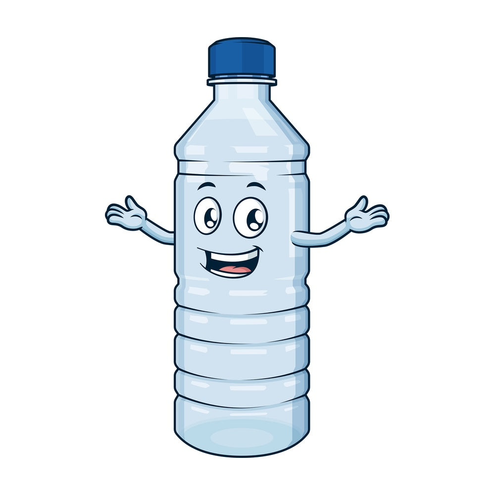 Welcoming water bottle mascot. PNG - JPG and vector EPS (infinitely scalable).