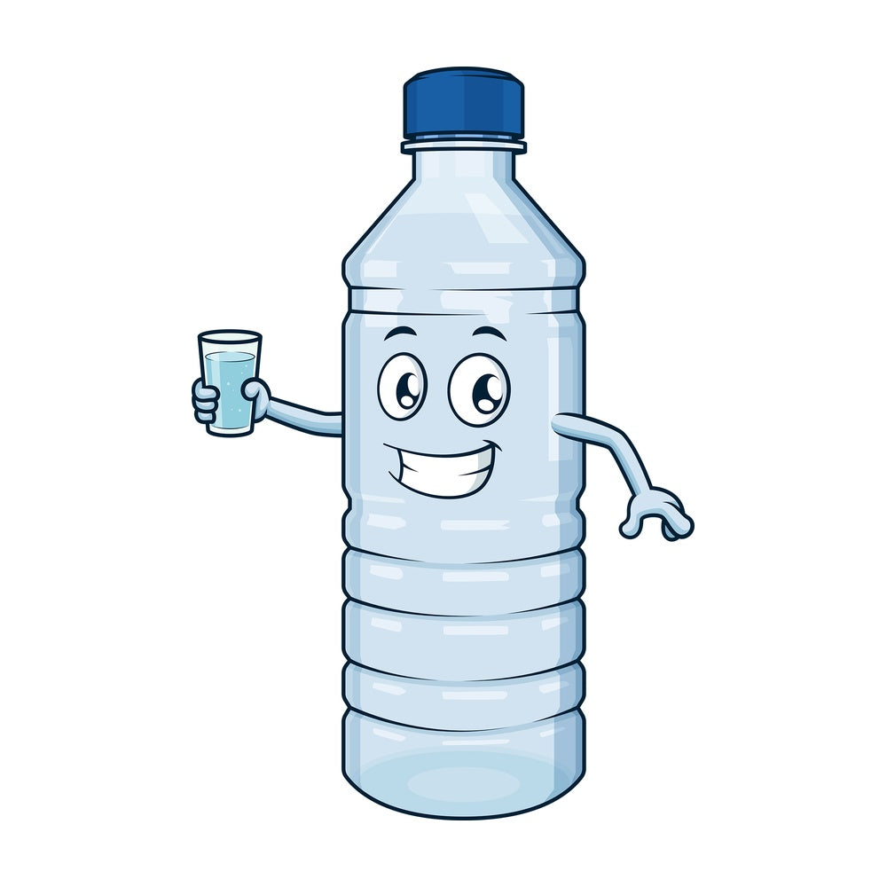 Water bottle holding glass. PNG - JPG and vector EPS (infinitely scalable).