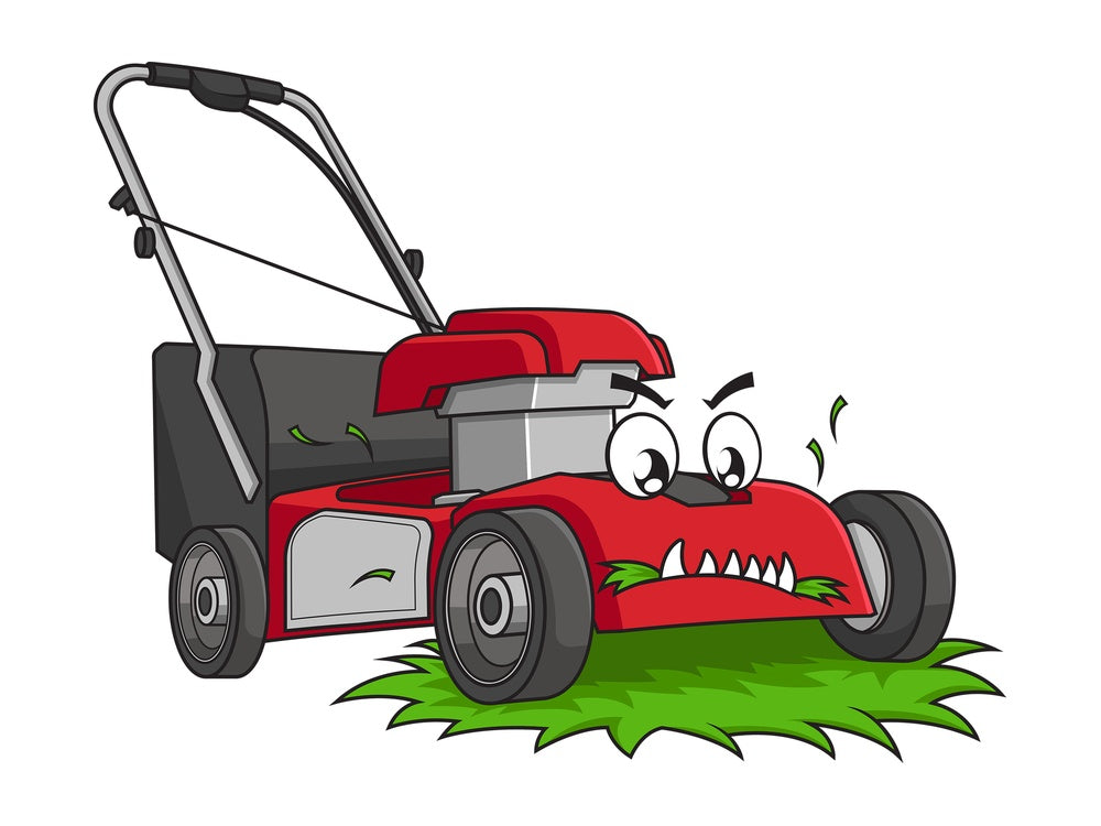 Lawn mower eating grass. PNG - JPG and vector EPS (infinitely scalable).
