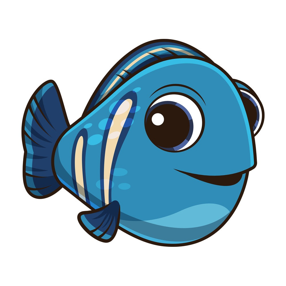 Cute blue fish. PNG - JPG and vector EPS (infinitely scalable).