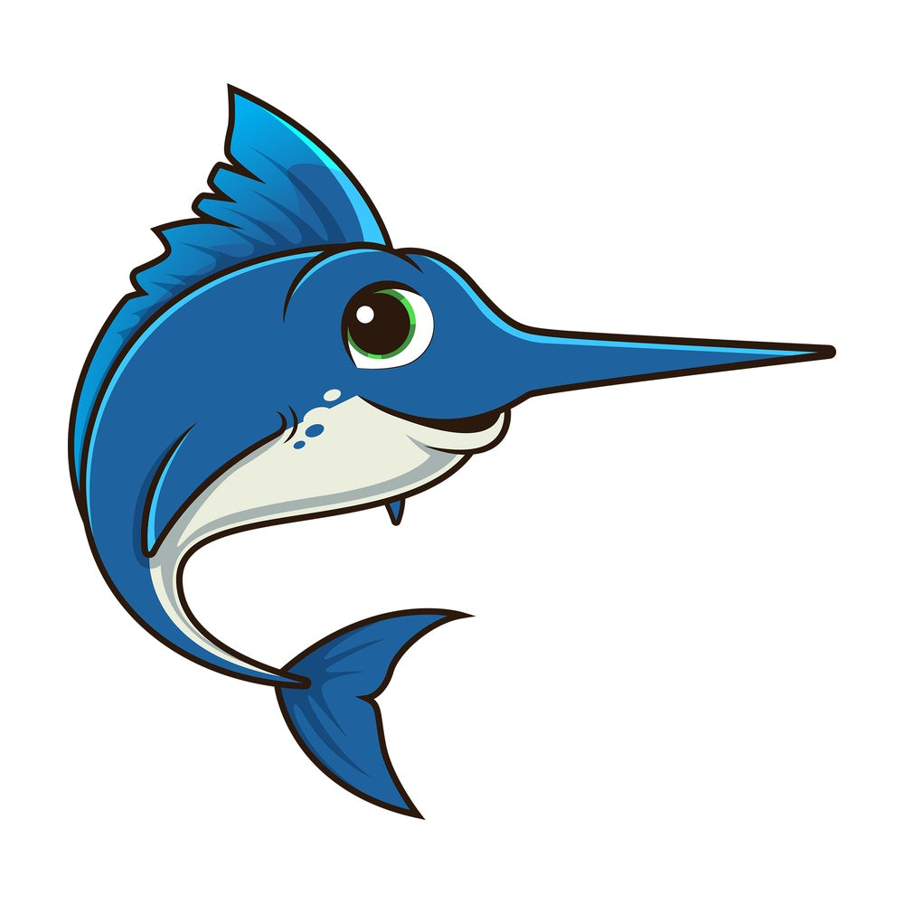 Cute swordfish. PNG - JPG and vector EPS (infinitely scalable).
