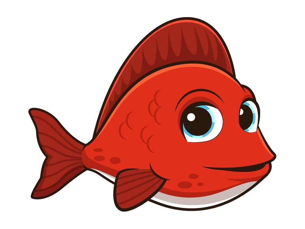 Cute red fish. PNG - JPG and vector EPS (infinitely scalable).