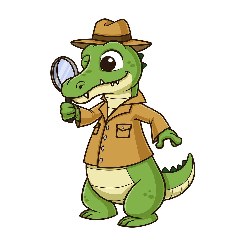 Investigator alligator. PNG - JPG and vector EPS (infinitely scalable).