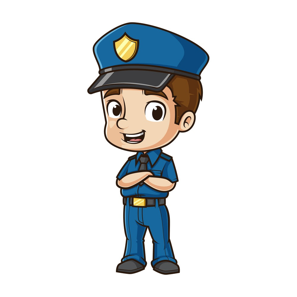 Happy police officer. PNG - JPG and vector EPS (infinitely scalable).