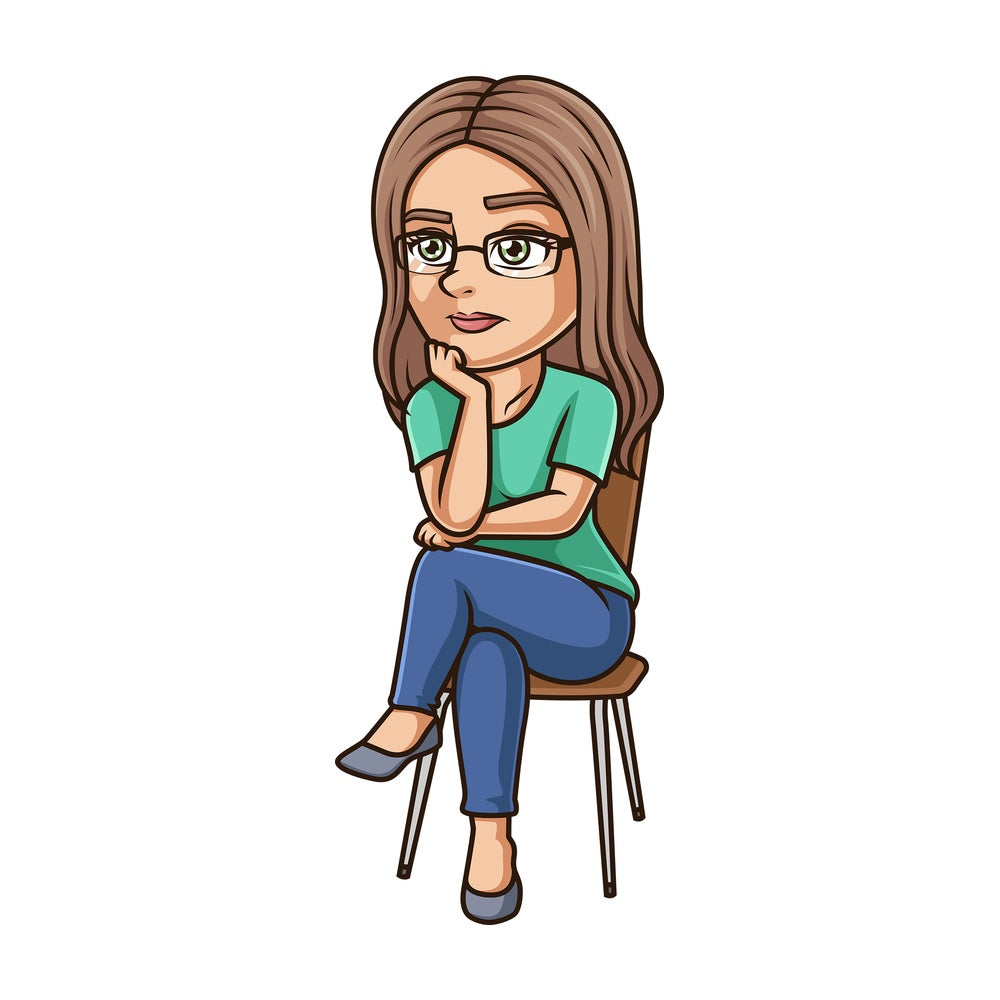 Woman sitting on chair thinking. PNG - JPG and vector EPS (infinitely scalable).