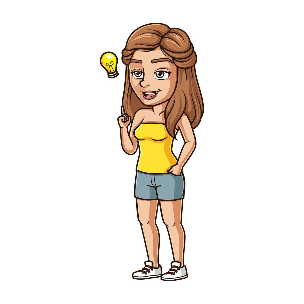 Woman thinking of an idea. PNG - JPG and vector EPS (infinitely scalable).