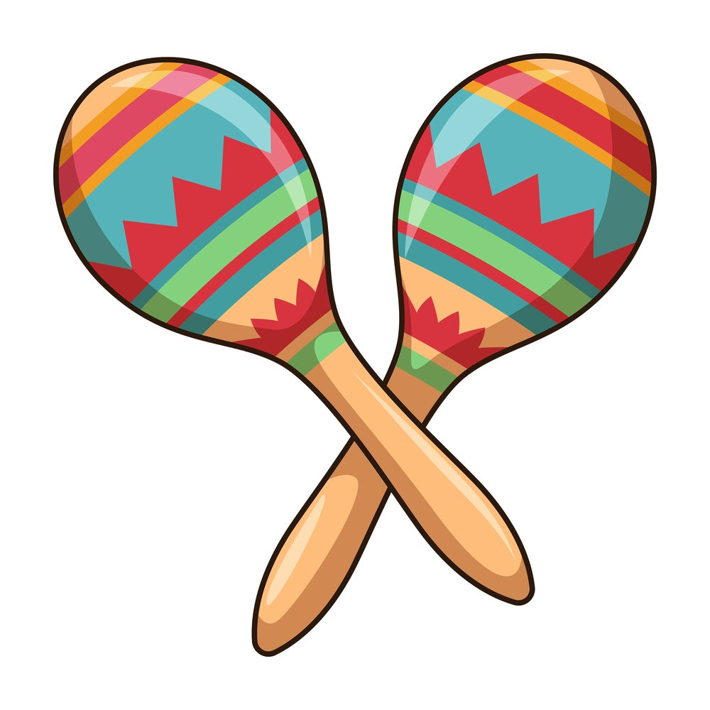 Pair of maracas. PNG - JPG and vector EPS file formats (infinitely scalable). Image isolated on transparent background.