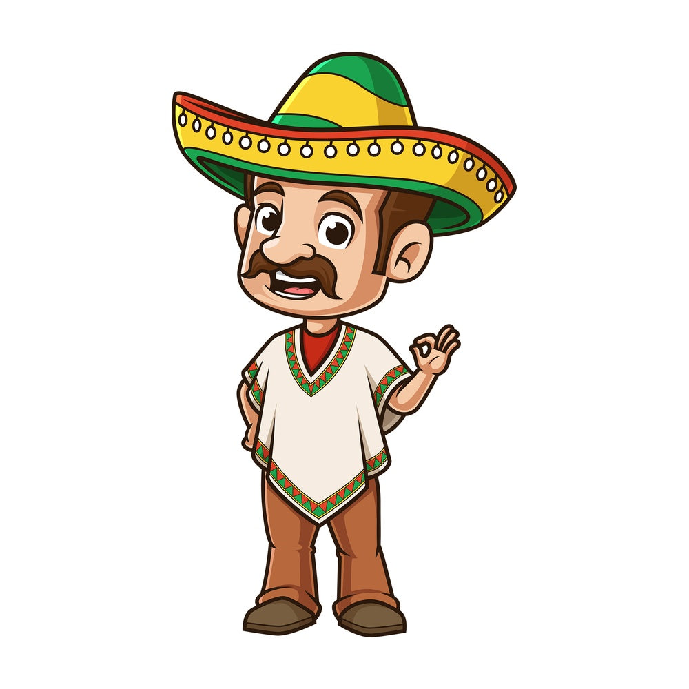 Mexican man a-ok gesture. PNG - JPG and vector EPS (infinitely scalable).
