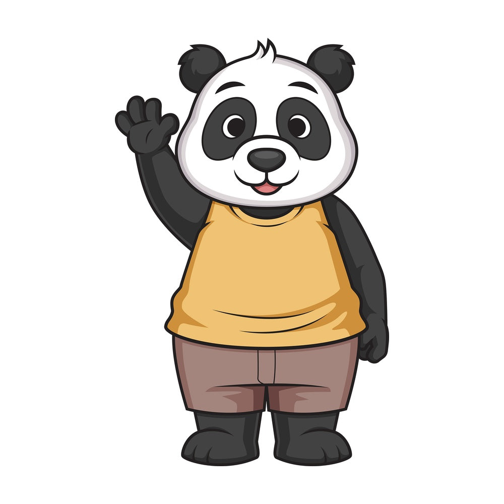 Baby panda waving. PNG - JPG and vector EPS file formats (infinitely scalable). Image isolated on transparent background.