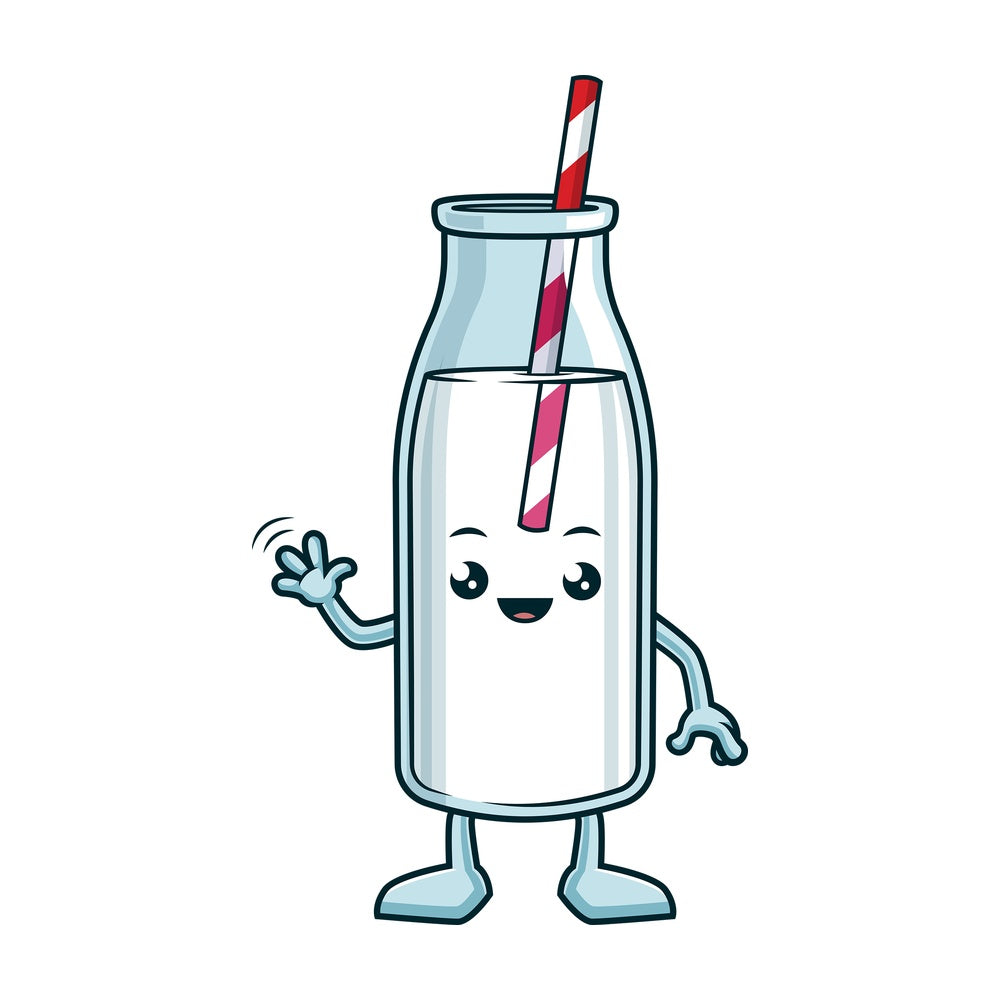 Milk bottle waving. PNG - JPG and vector EPS (infinitely scalable).