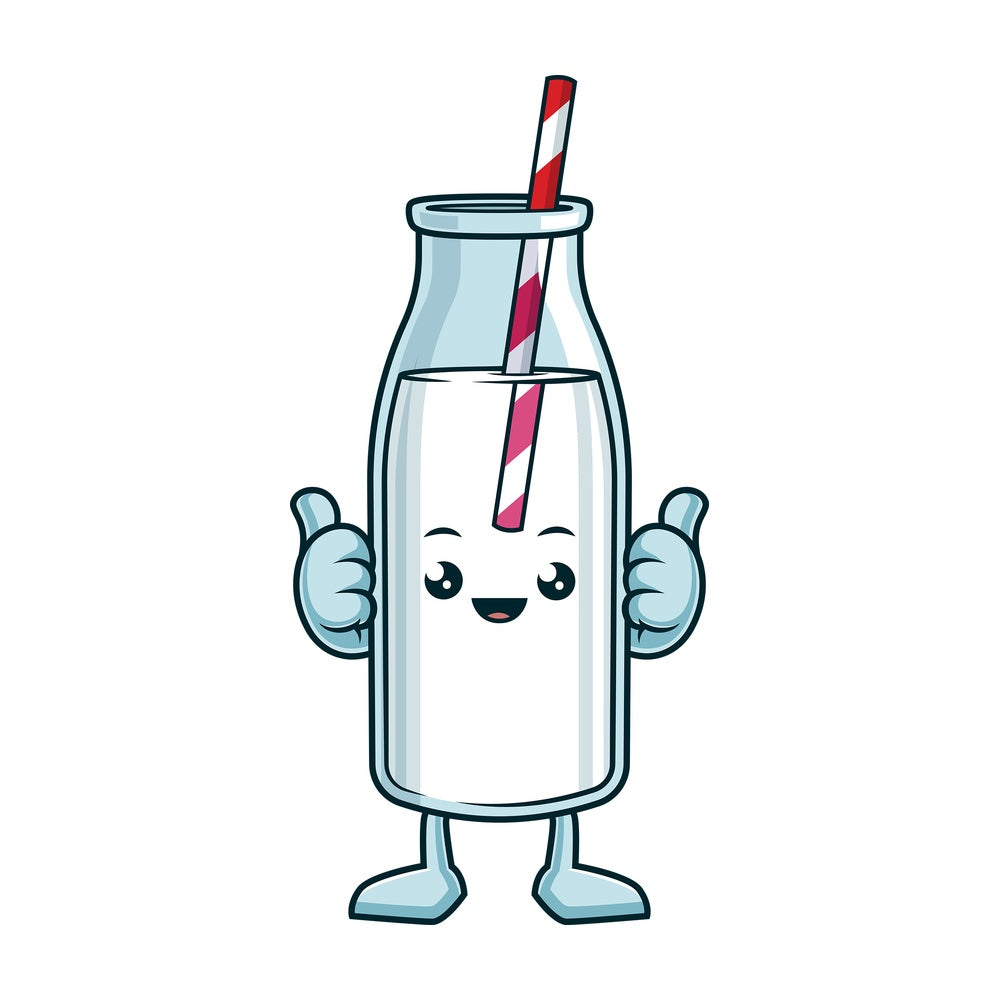 Happy milk bottle. PNG - JPG and vector EPS (infinitely scalable).