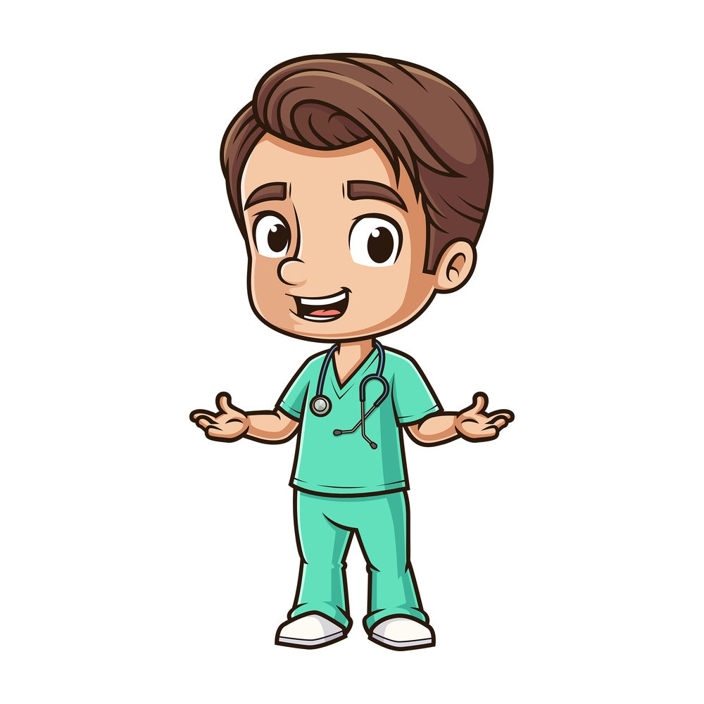 Welcoming male nurse. PNG - JPG and vector EPS (infinitely scalable).