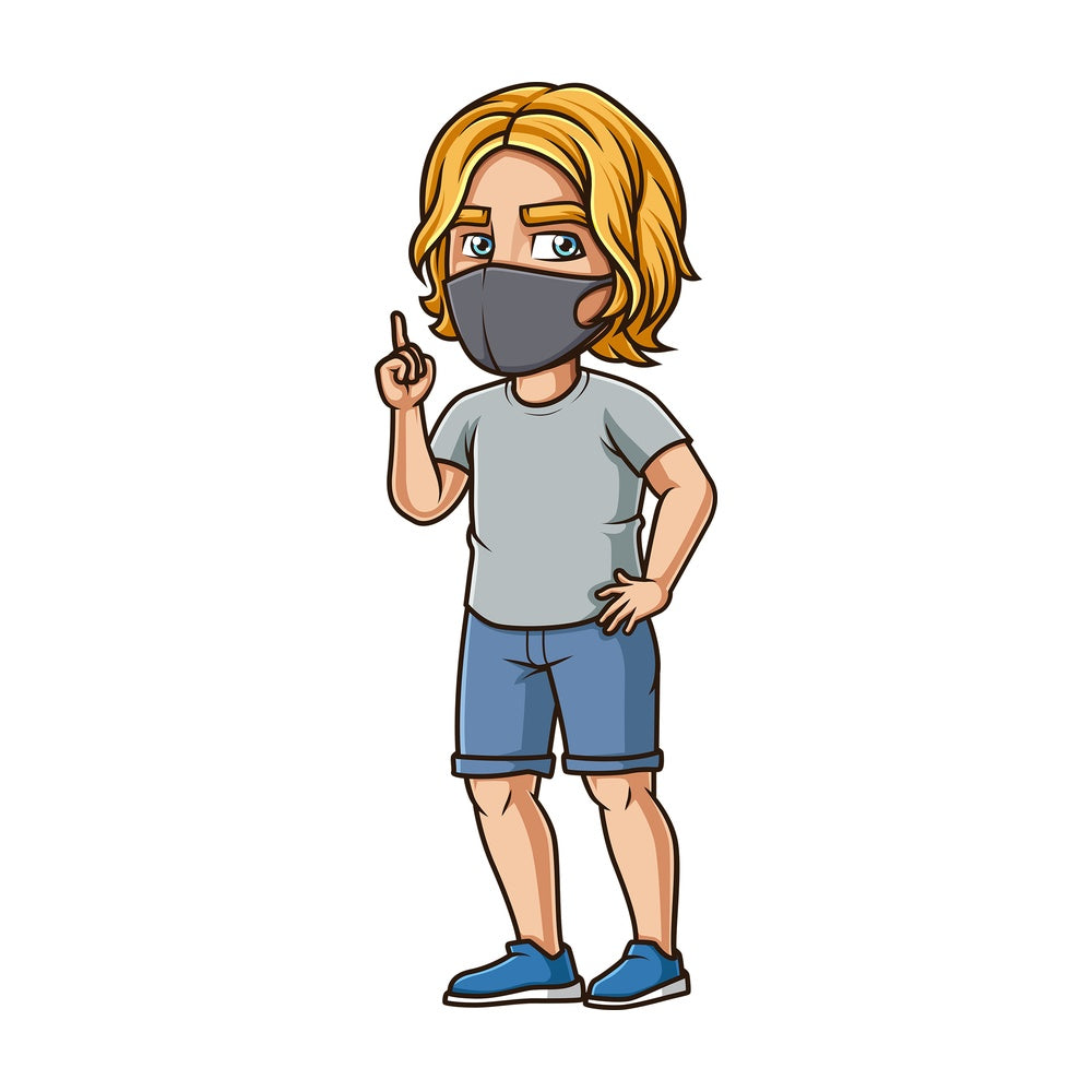Young man wearing mask. PNG - JPG and vector EPS (infinitely scalable).