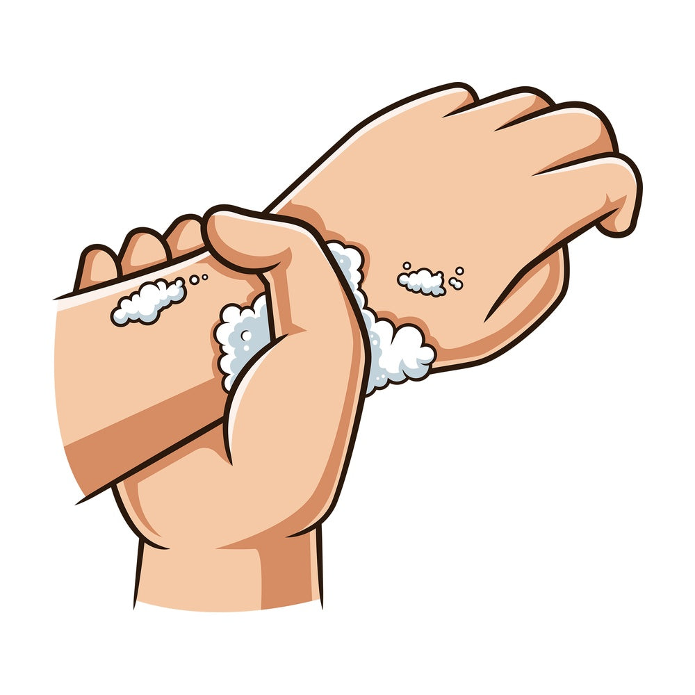 Washing wrists with soap. PNG - JPG and vector EPS (infinitely scalable).