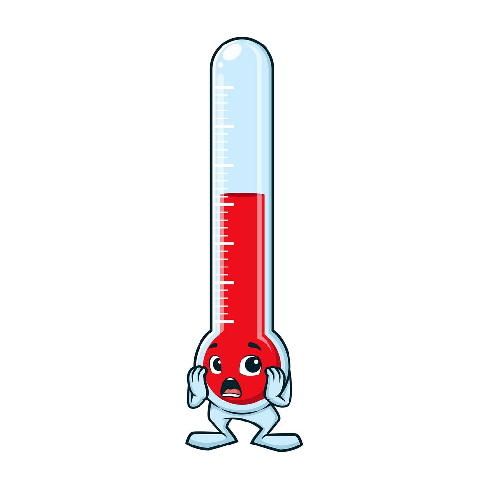 Shocked thermometer. PNG - JPG and vector EPS (infinitely scalable).