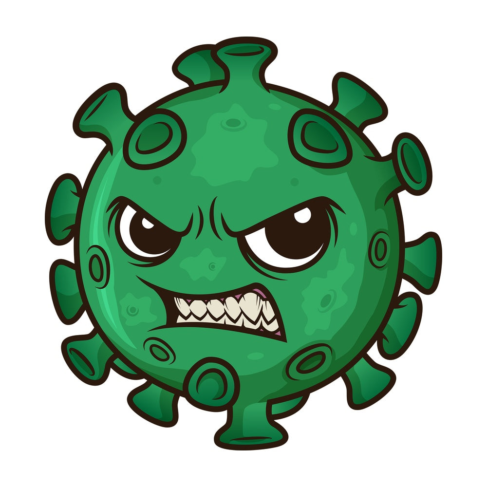 Evil coronavirus. PNG - JPG and vector EPS (infinitely scalable). Image isolated on transparent background.