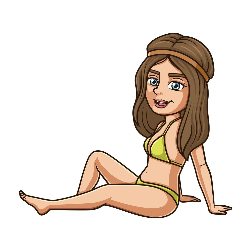 Young woman in bikini. PNG - JPG and vector EPS (infinitely scalable).