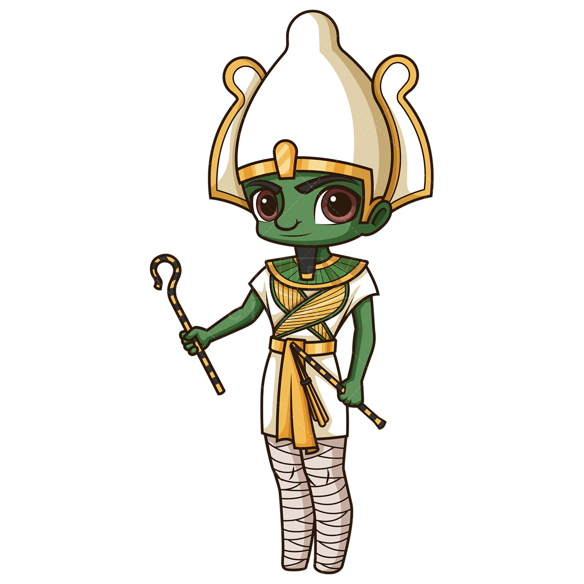 Royalty-free stock vector illustration of the ancient egyptian god osiris.