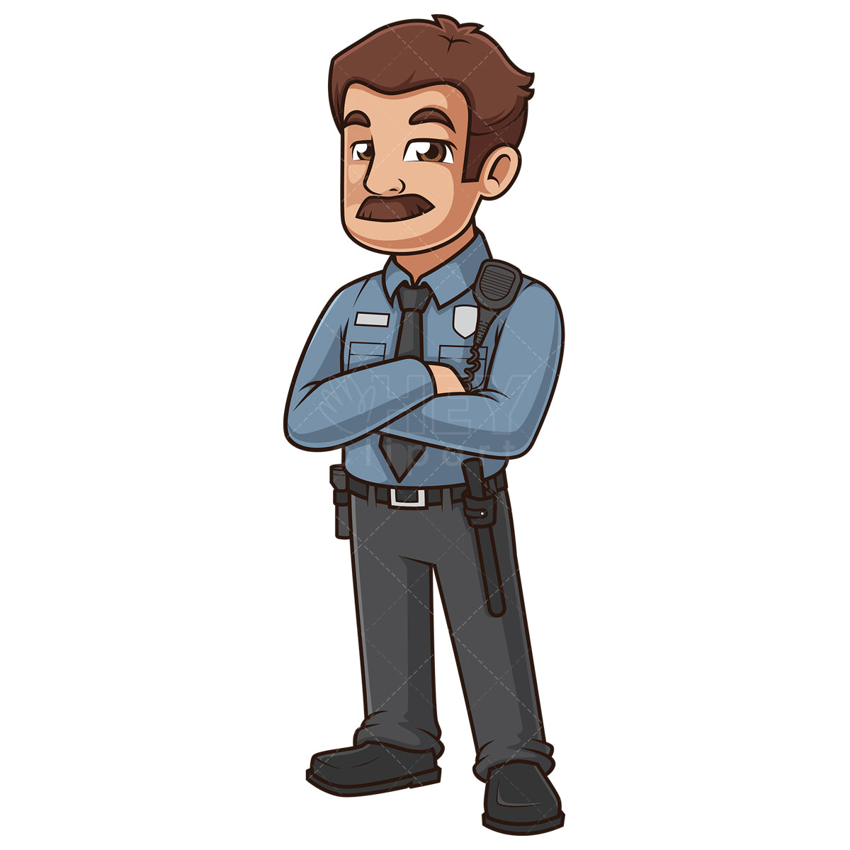 Royalty-free stock vector illustration of a confident security guard.