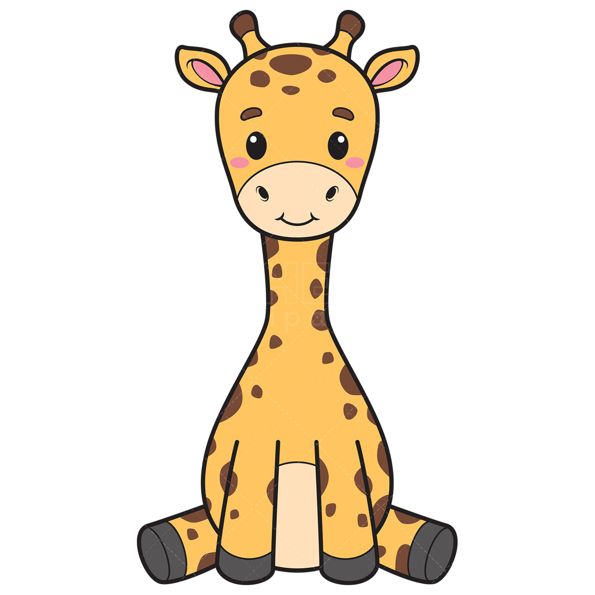 Royalty-free vector illustration of a cute giraffe.