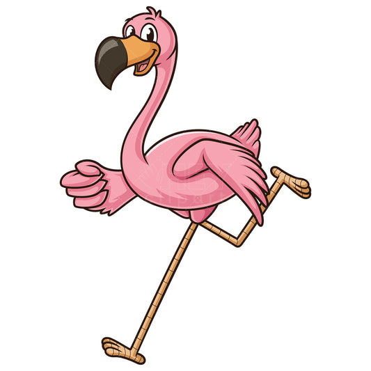 Royalty-free stock vector illustration of a flamingo running.