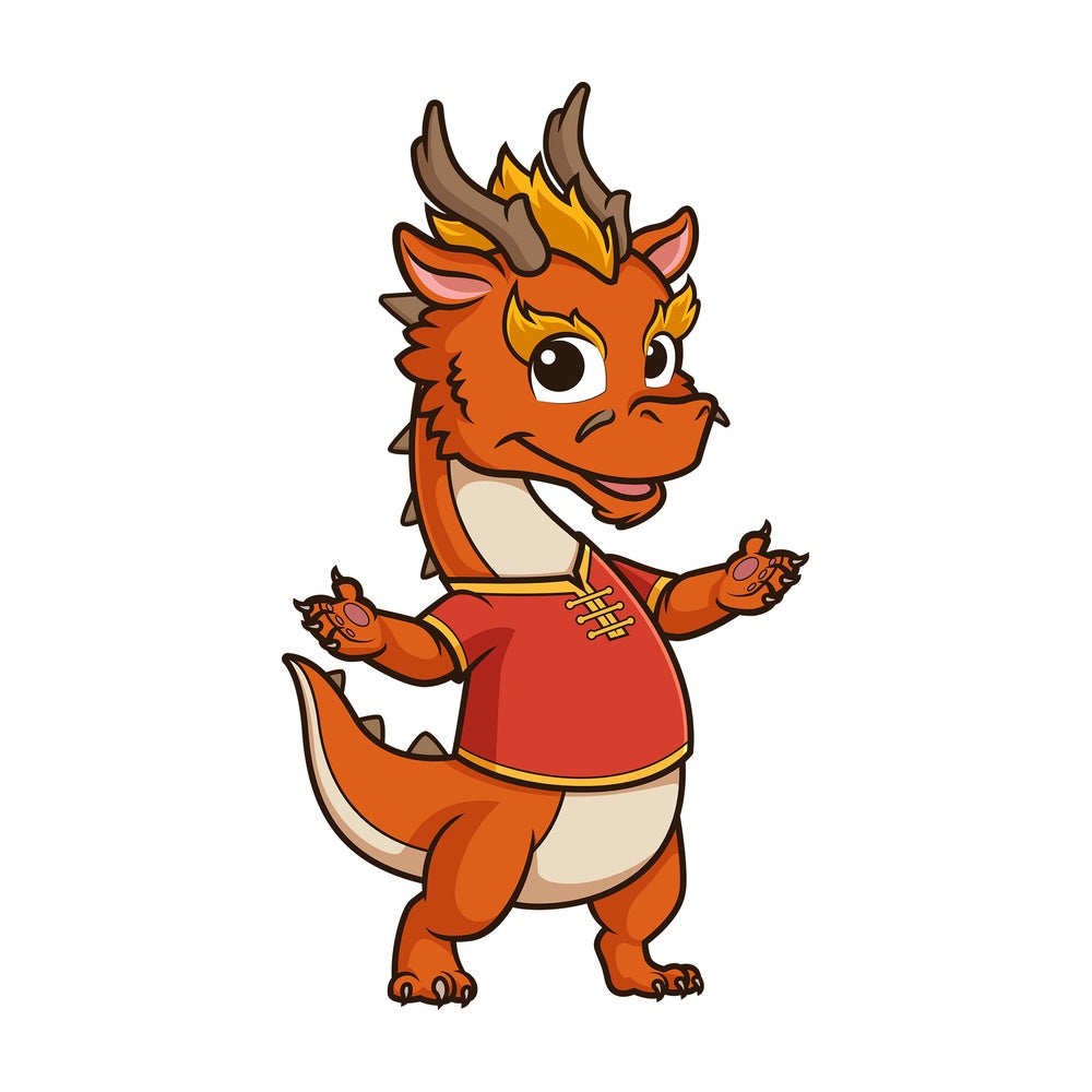 Chinese new year dragon presenting. PNG - JPG and vector EPS (infinitely scalable).