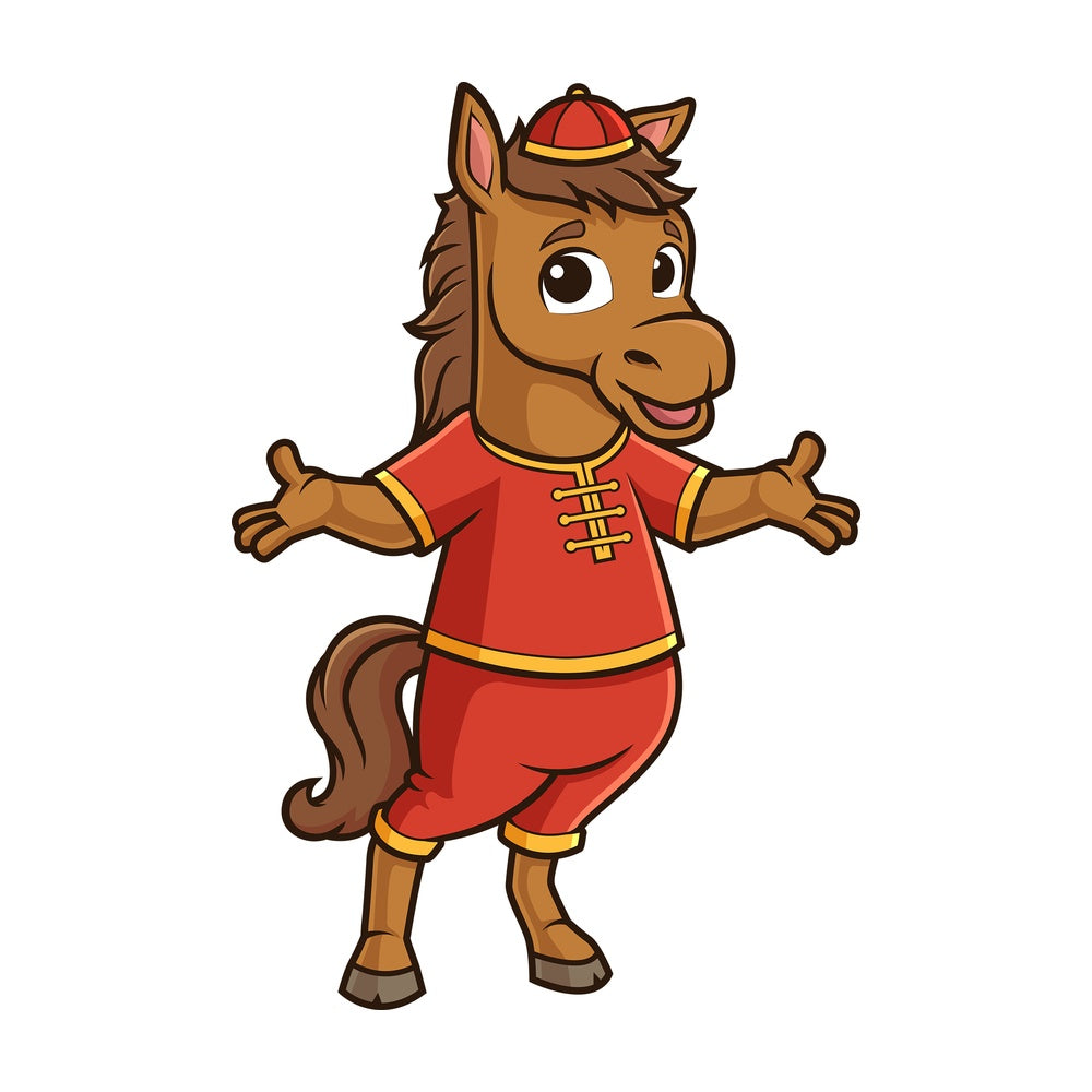Chinese new year horse presenting. PNG - JPG and vector EPS (infinitely scalable).