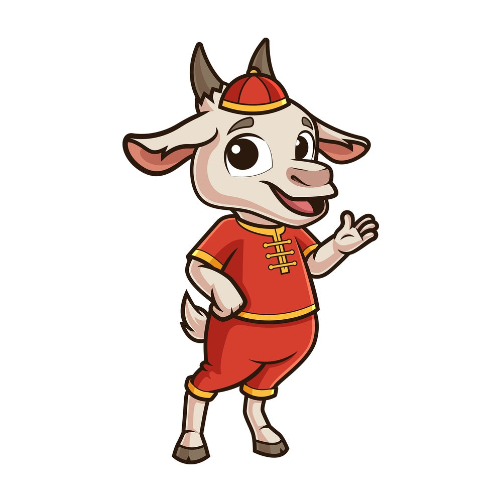 Chinese happy new year goat. PNG - JPG and vector EPS (infinitely scalable).