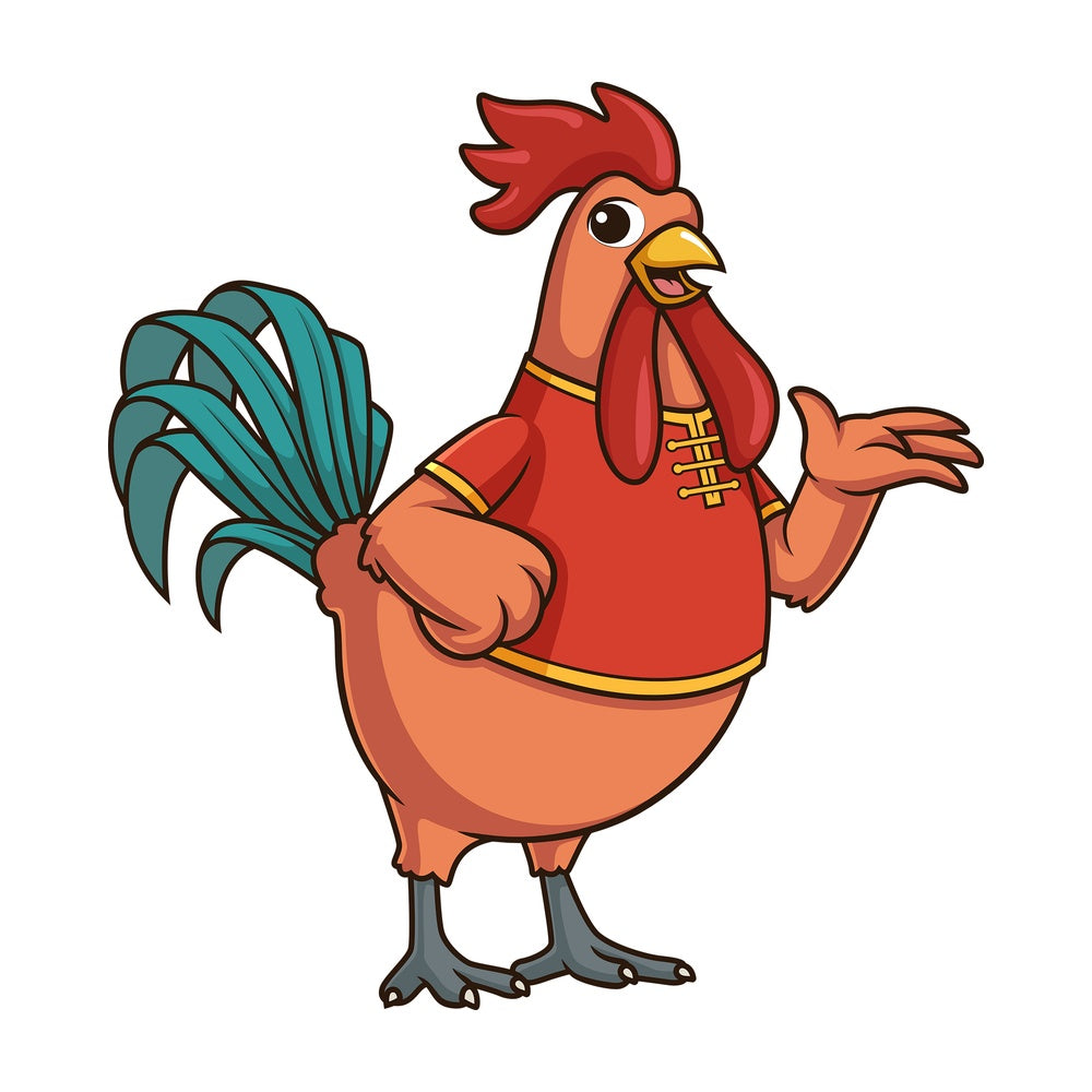 Chinese happy new year rooster. PNG - JPG and vector EPS (infinitely scalable).