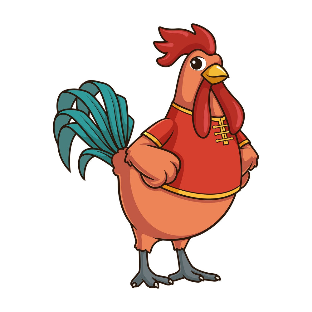Cute chinese new year rooster. PNG - JPG and vector EPS (infinitely scalable).