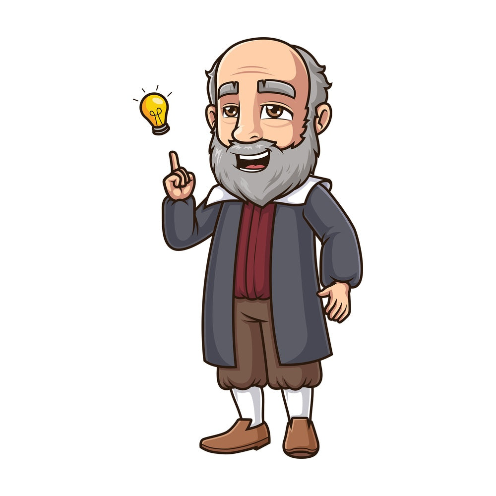 Galileo galilei having an idea. PNG - JPG and vector EPS (infinitely scalable).