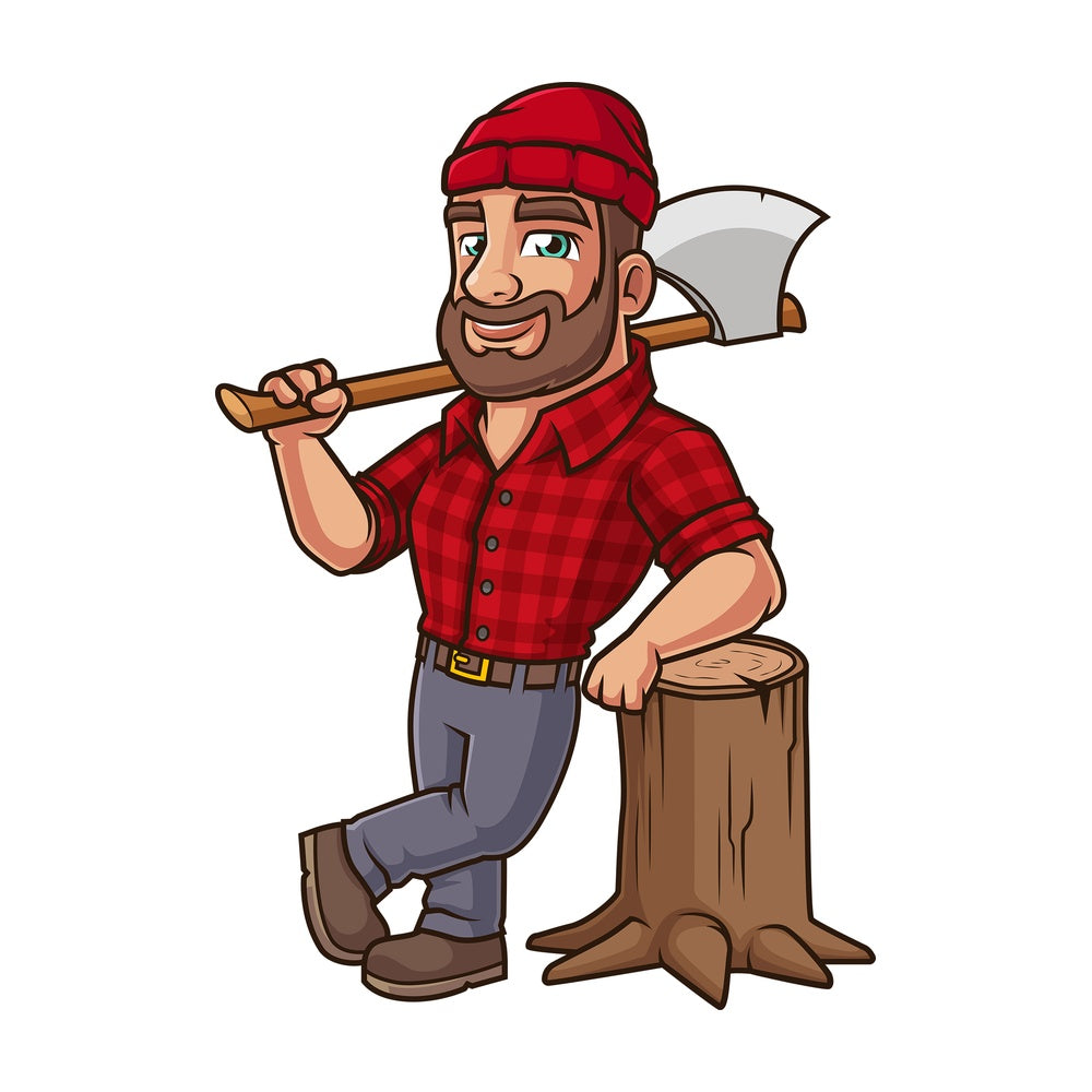 Happy logger. PNG - JPG and vector EPS (infinitely scalable).