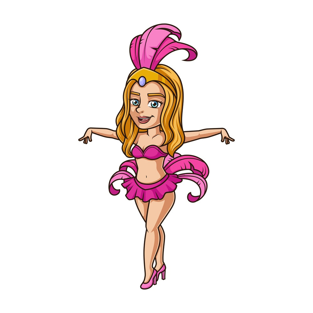 Cartoon brazilian dancer. PNG - JPG and vector EPS (infinitely scalable).