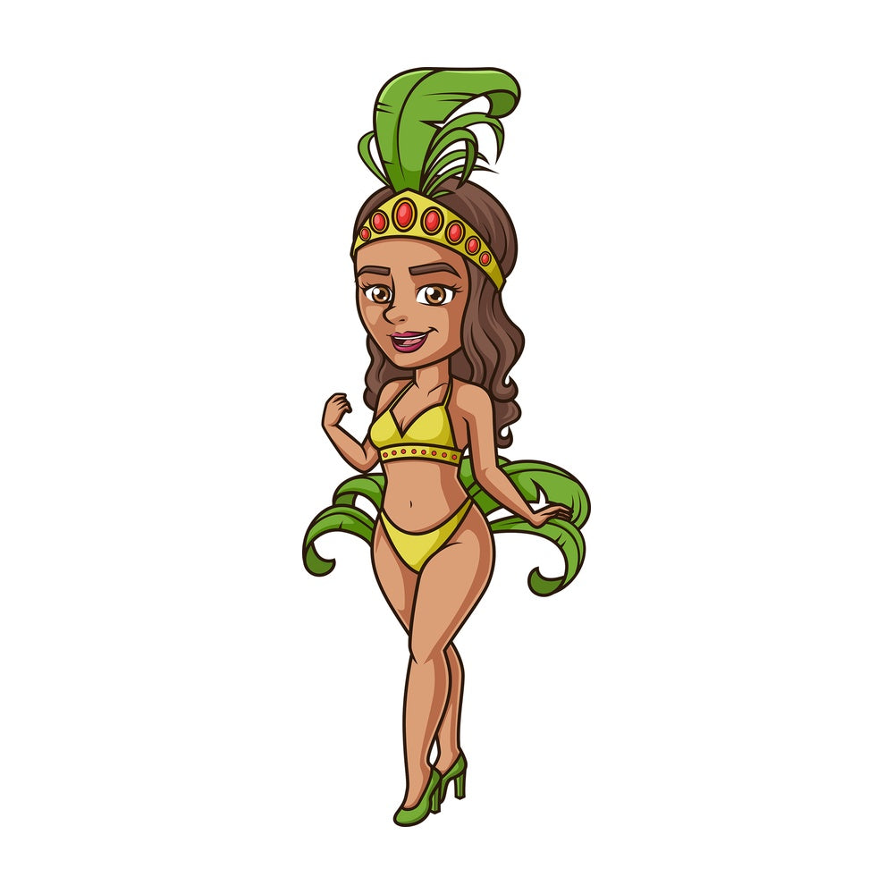 Exotic brazilian dancer. PNG - JPG and vector EPS (infinitely scalable).
